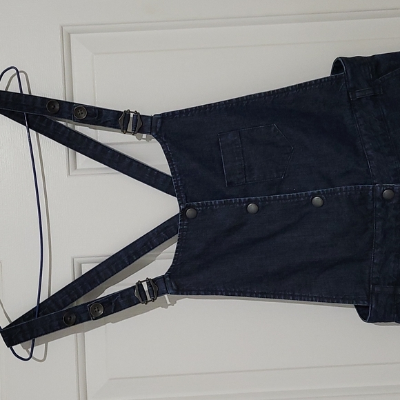 Rag & Bone Dark Blue Wash Cotton Denim Shortalls - Picture 3 of 10